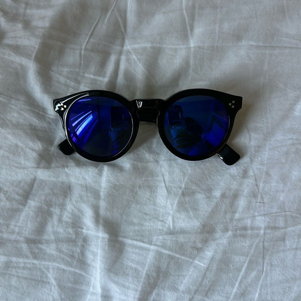 Illesteva Black with Blue Lenses Sunglasses